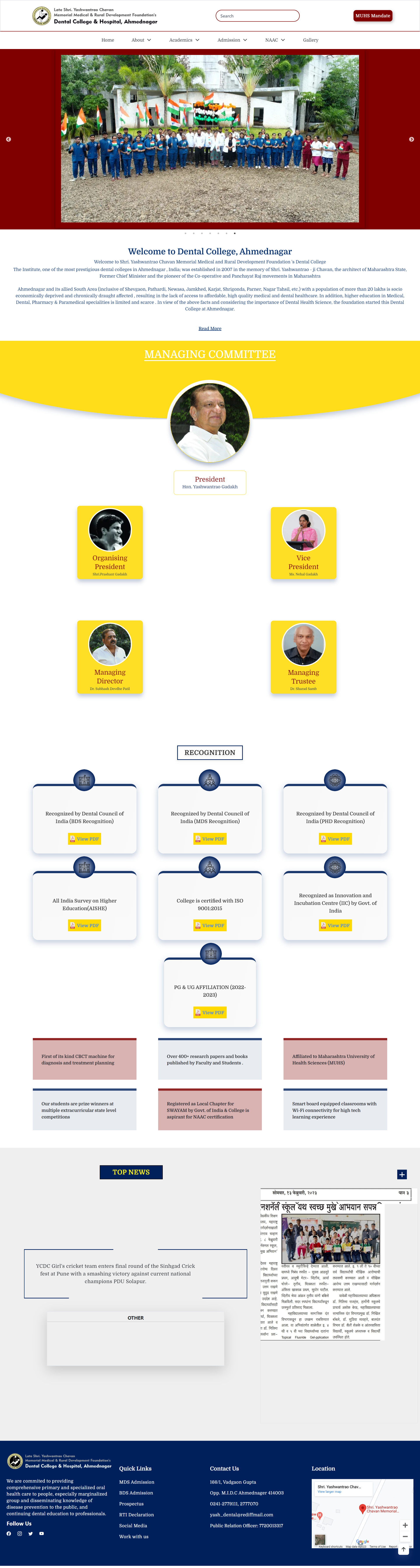 Yashdental - Collage Website